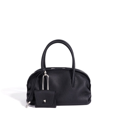 Yellow Leather Mini Boston Bag