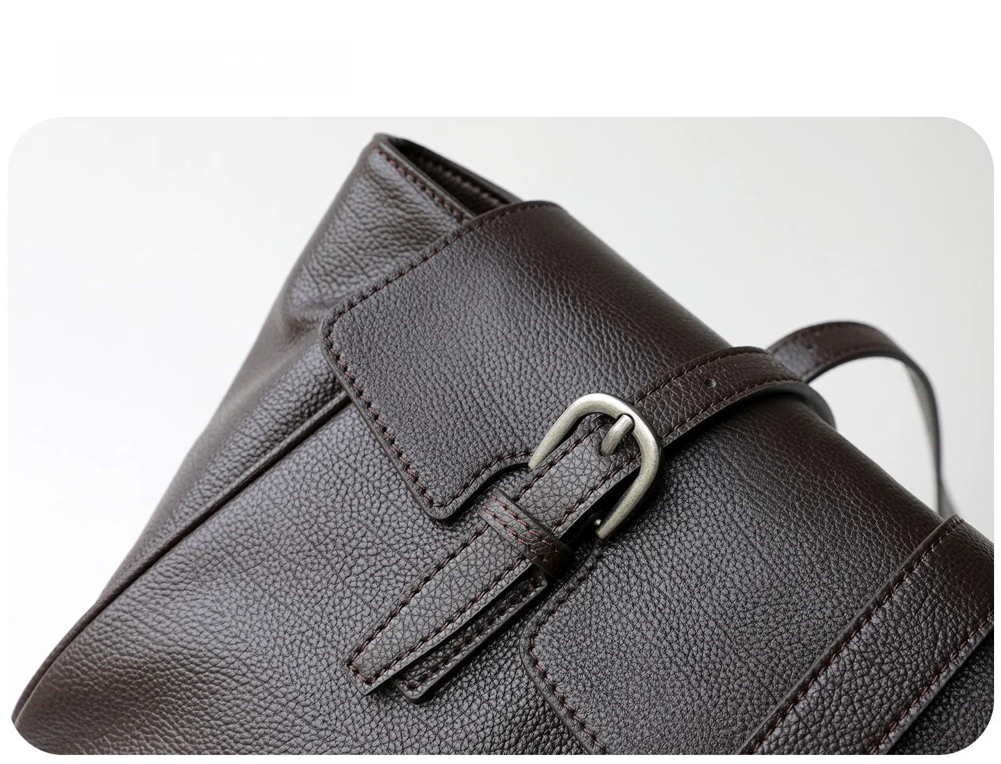 White Leather Belted Tote Bag