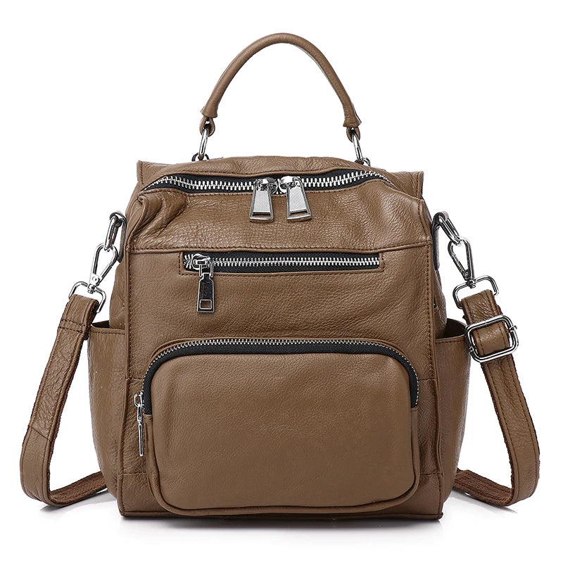 Brown Multi Pocket Backpack Bag