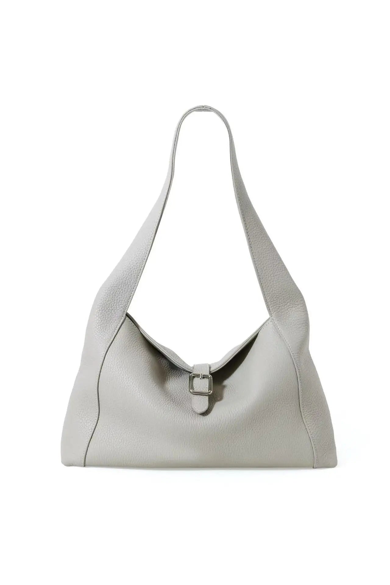 Ivory Leather Foldover Hobo Bag