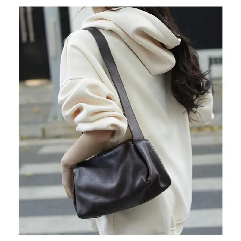 Brown Leather Barrel Crossbody Bag