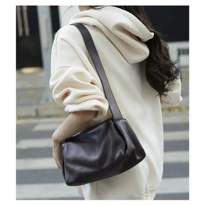 Brown Leather Barrel Crossbody Bag