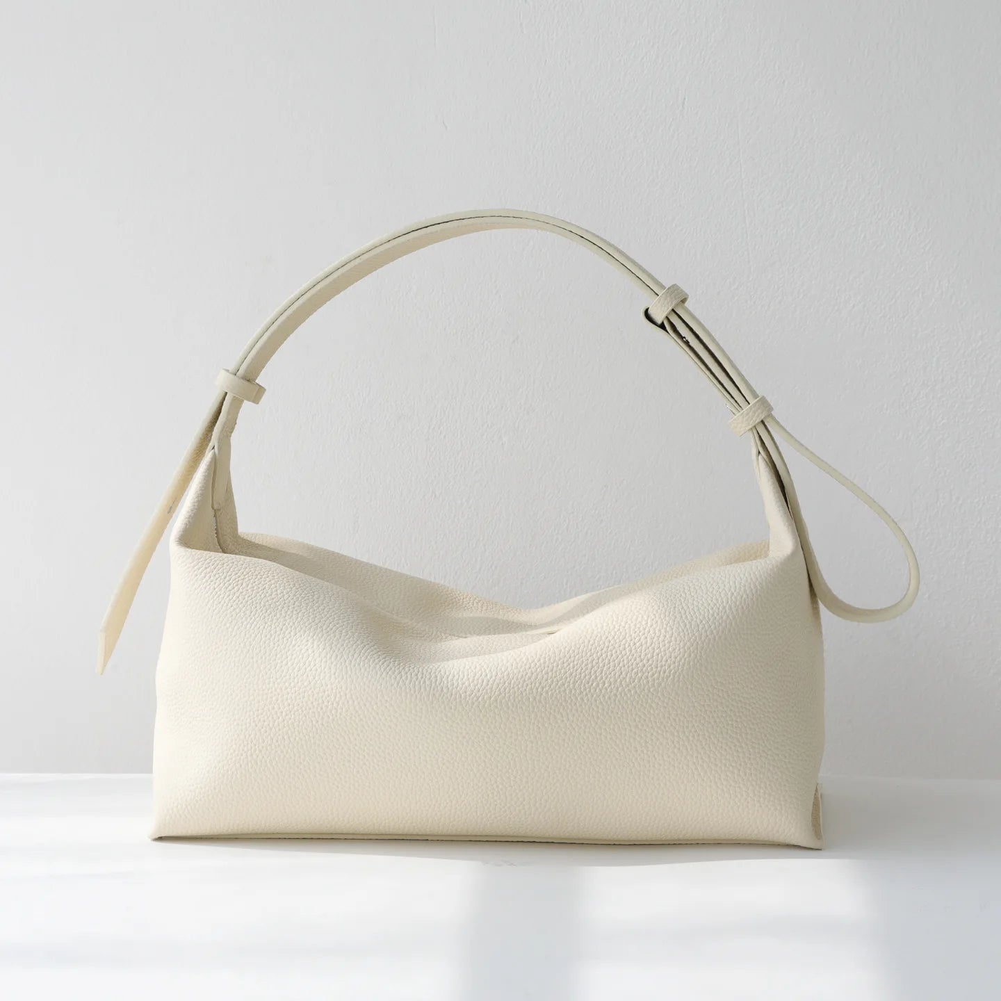 Striped Canvas Drawstring Shoulder Bag