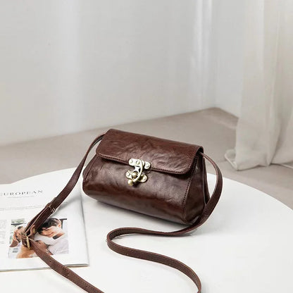 Green Leather Flap Crossbody Bag