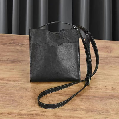 Brown Leather Slim Crossbody Bag