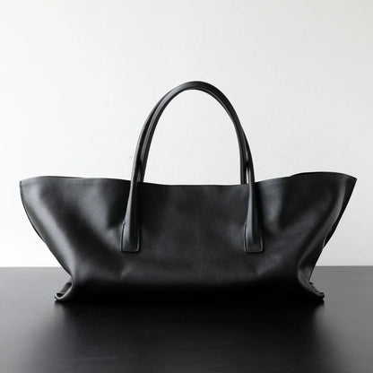 Ivory Leather Triangle Shoulder Tote