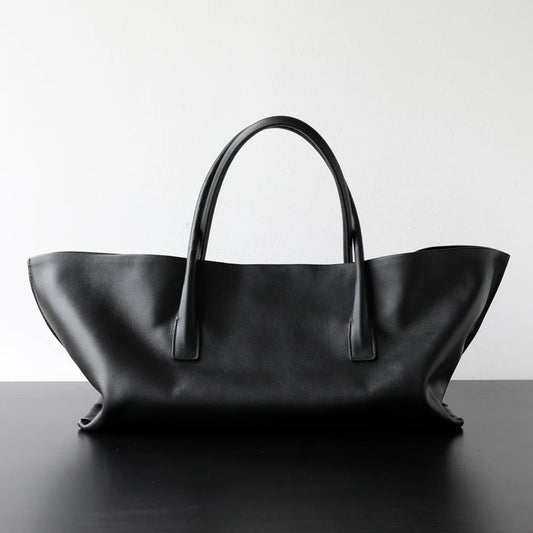 Ivory Leather Triangle Shoulder Tote