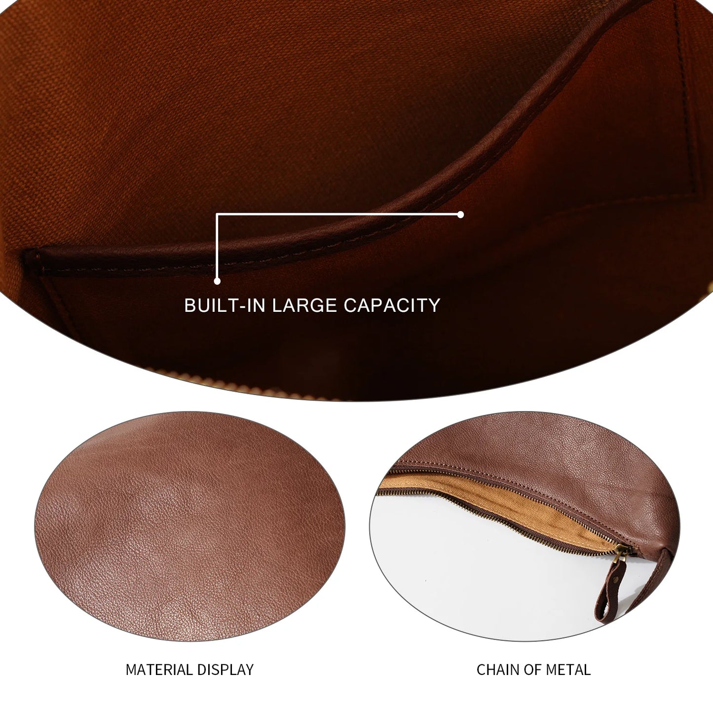 Brown Leather Soft Crossbody Tote