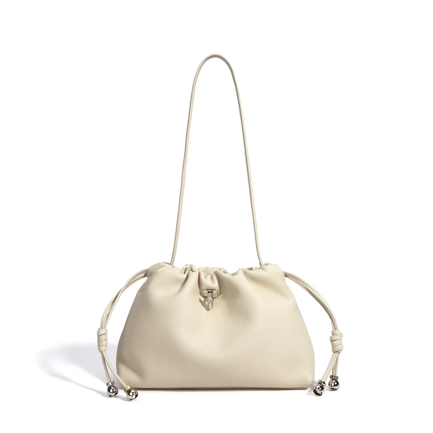 Blue Drawstring Barrel Shoulder Bag