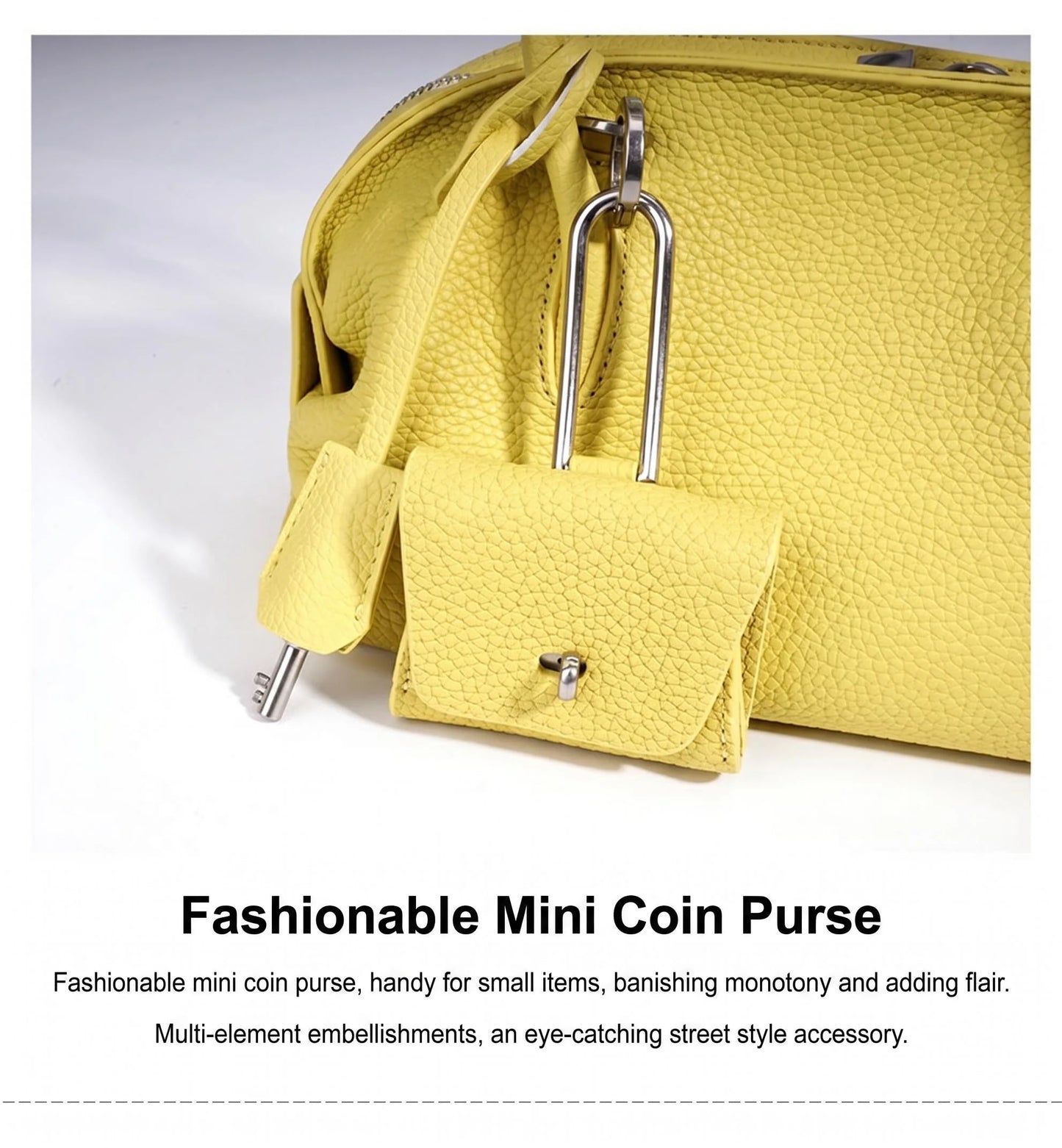 Yellow Leather Mini Boston Bag