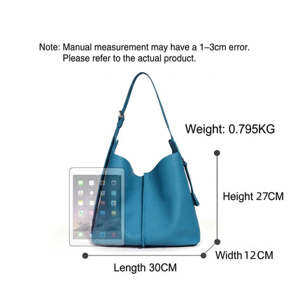 Teal Leather Foldover Hobo Bag