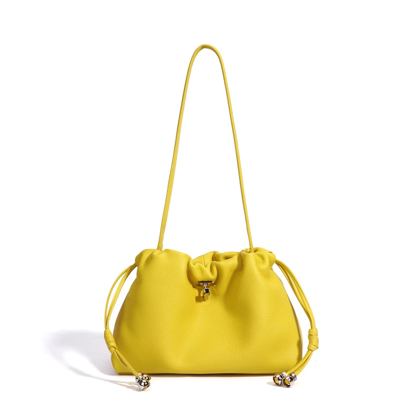 Blue Drawstring Barrel Shoulder Bag