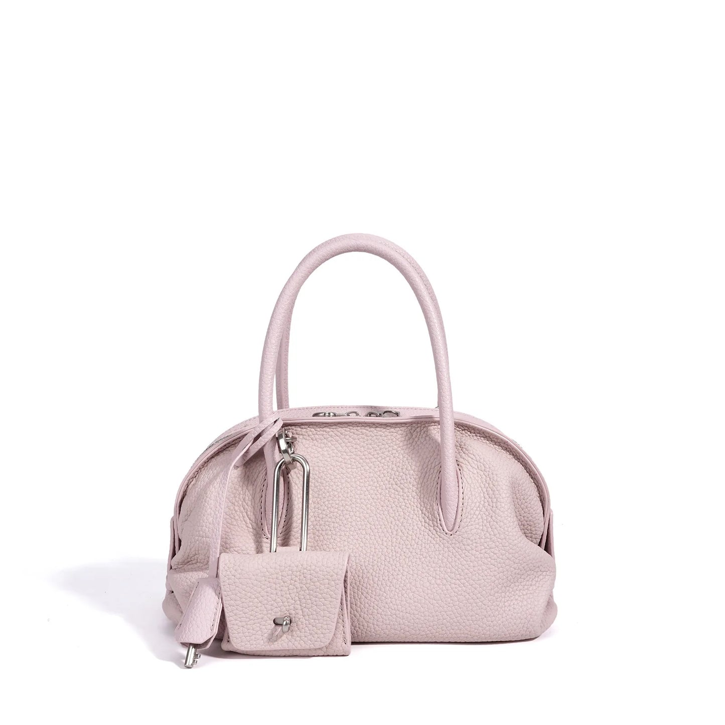 Yellow Leather Mini Boston Bag