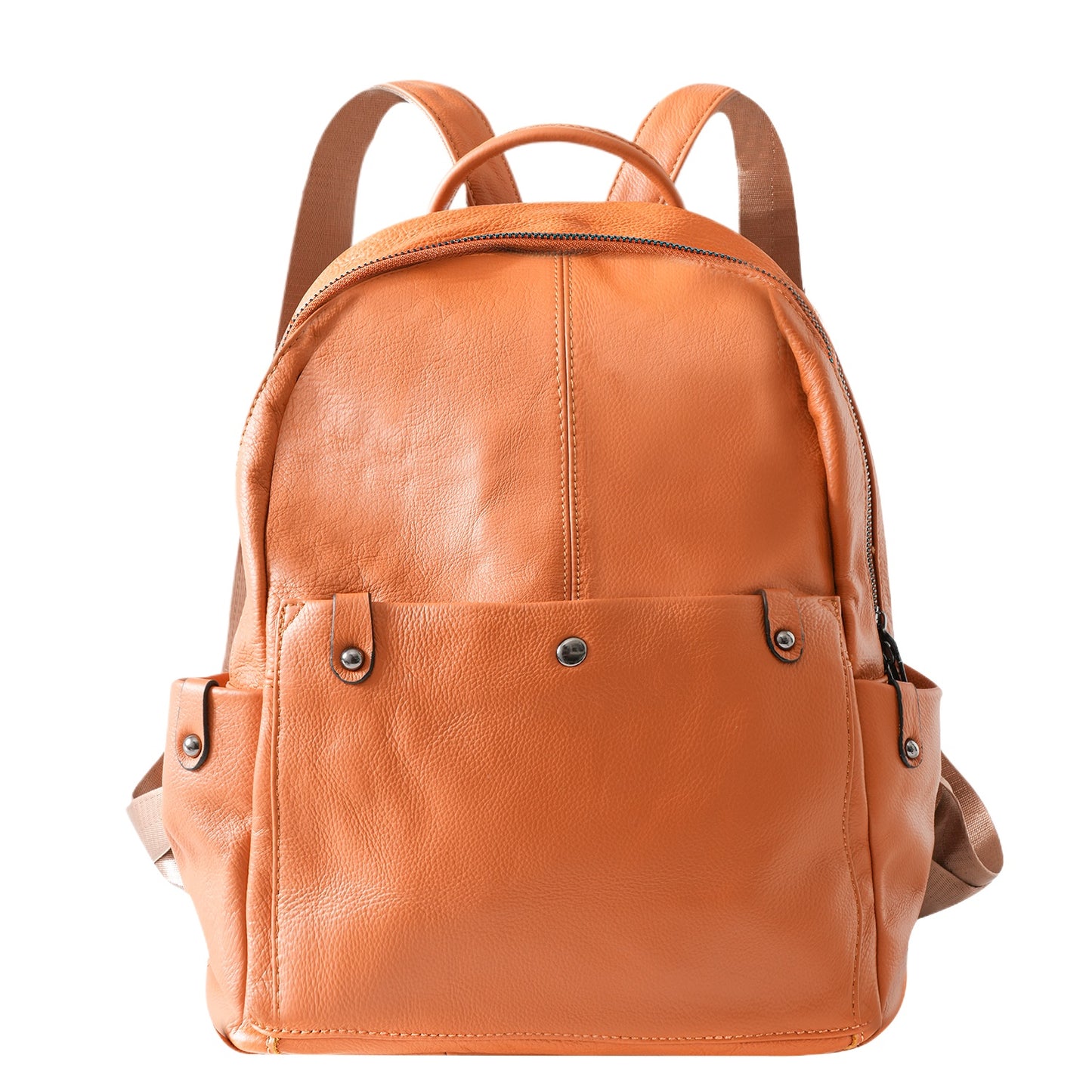 Black Leather Travel Backpack Bag