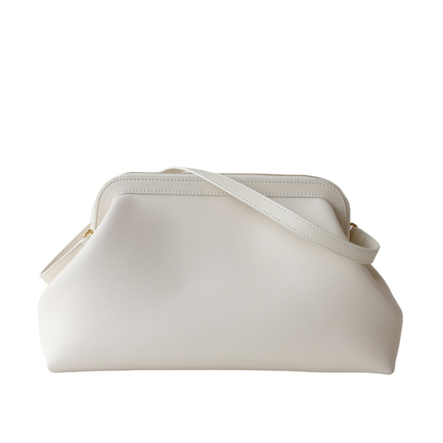 Ivory Leather Frame Crossbody Bag