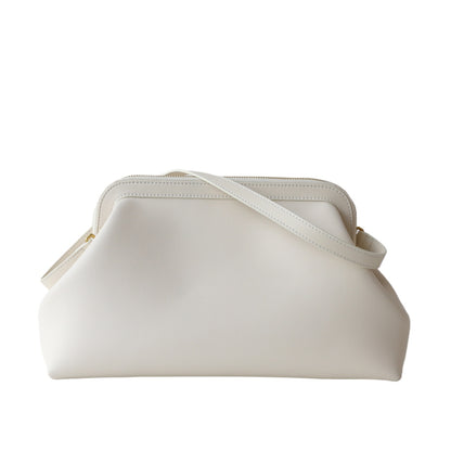 Ivory Leather Frame Crossbody Bag
