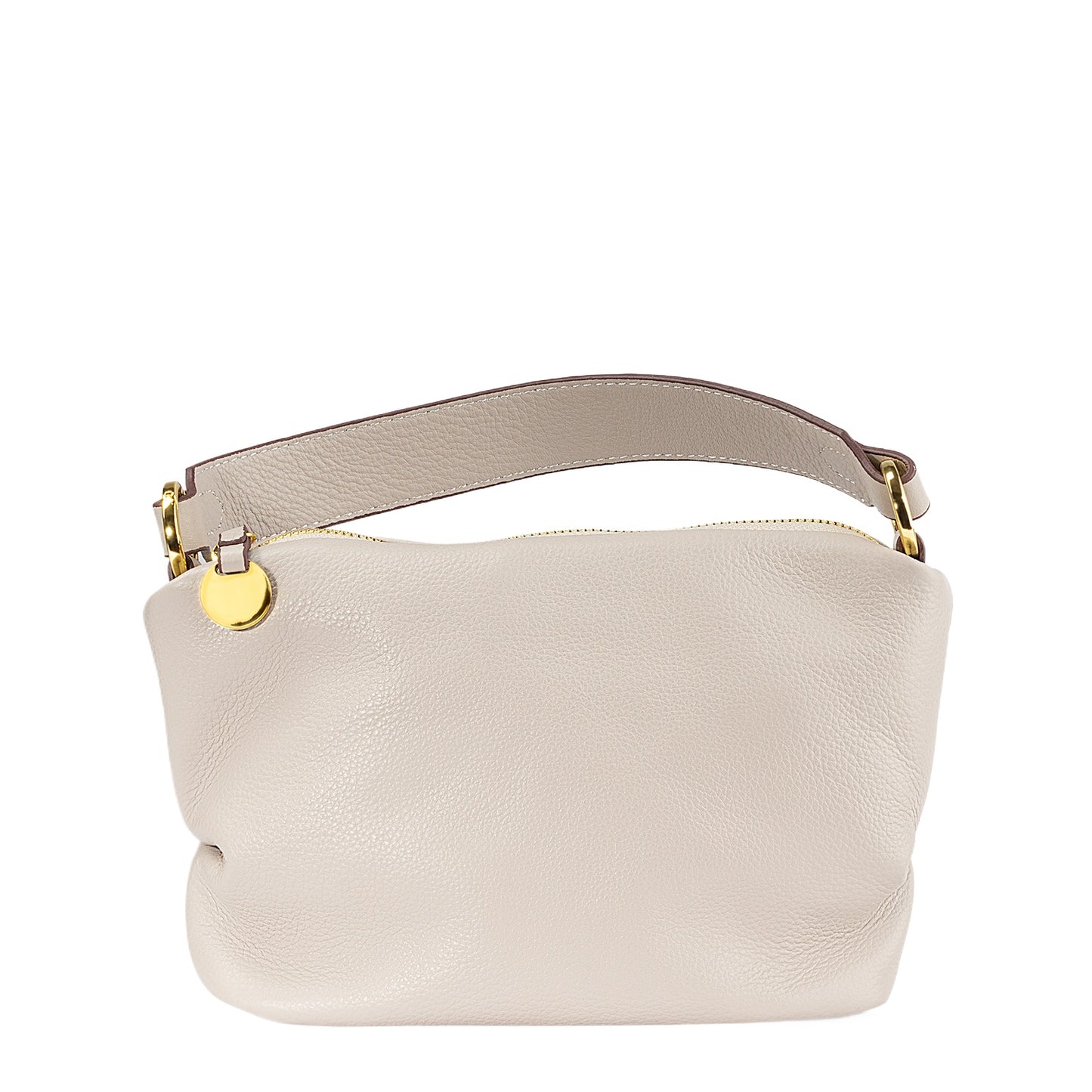 Magenta Leather Mini Hobo Bag