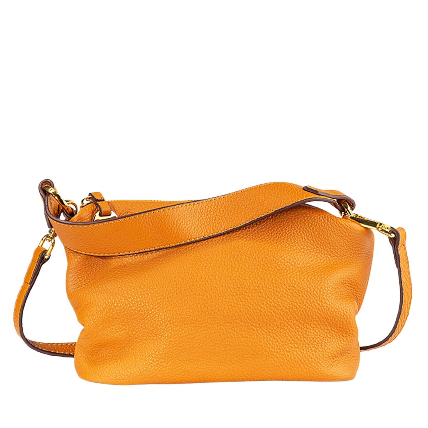 Magenta Leather Mini Hobo Bag