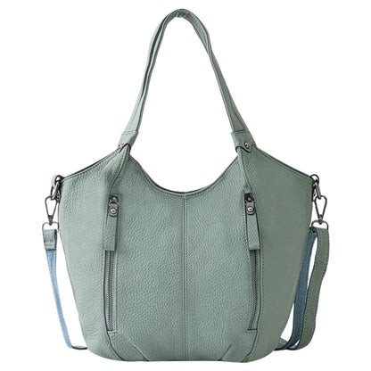Black Leather Multi Pocket Tote