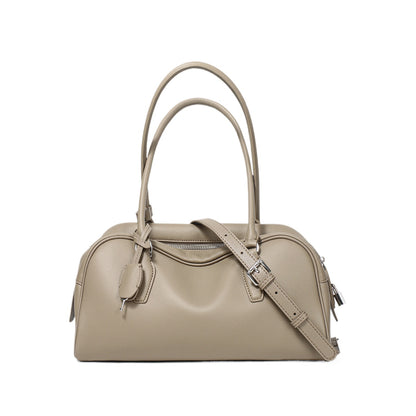 Brown Leather Boston Satchel Bag