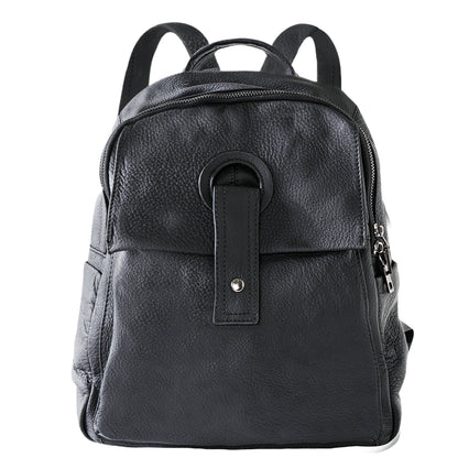 Taupe Leather Buckle Backpack Bag