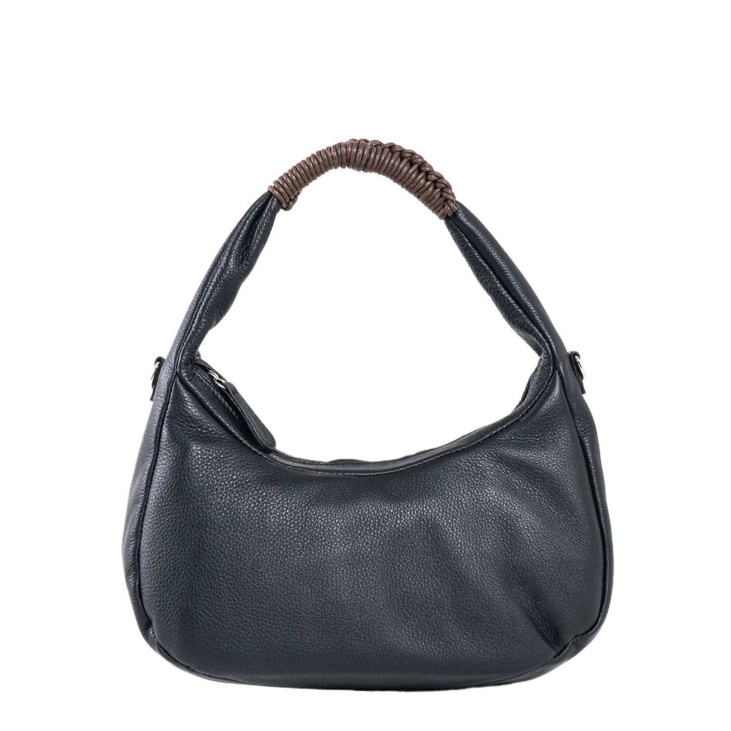 Teal Leather Crescent Shoulder Bag