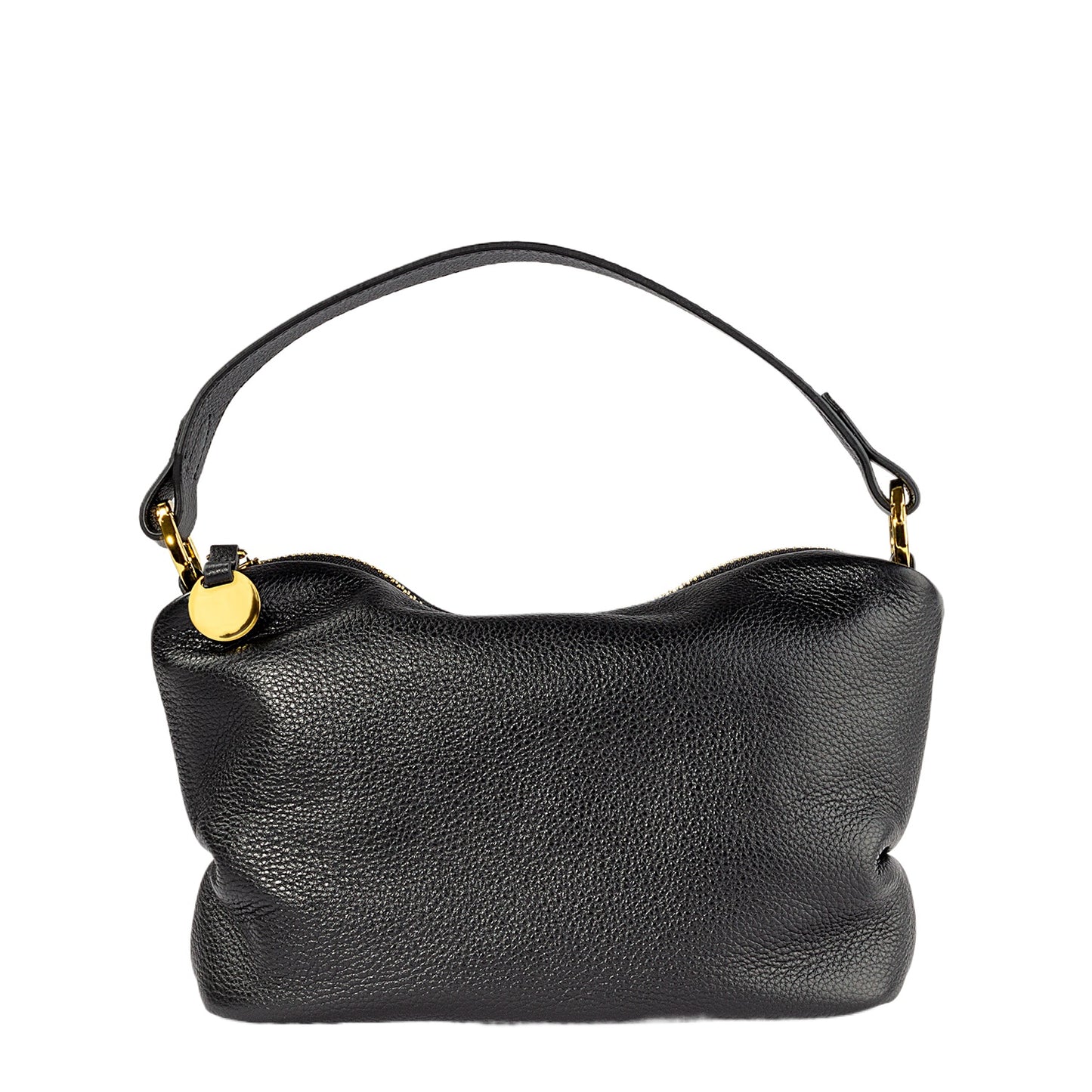 Magenta Leather Mini Hobo Bag