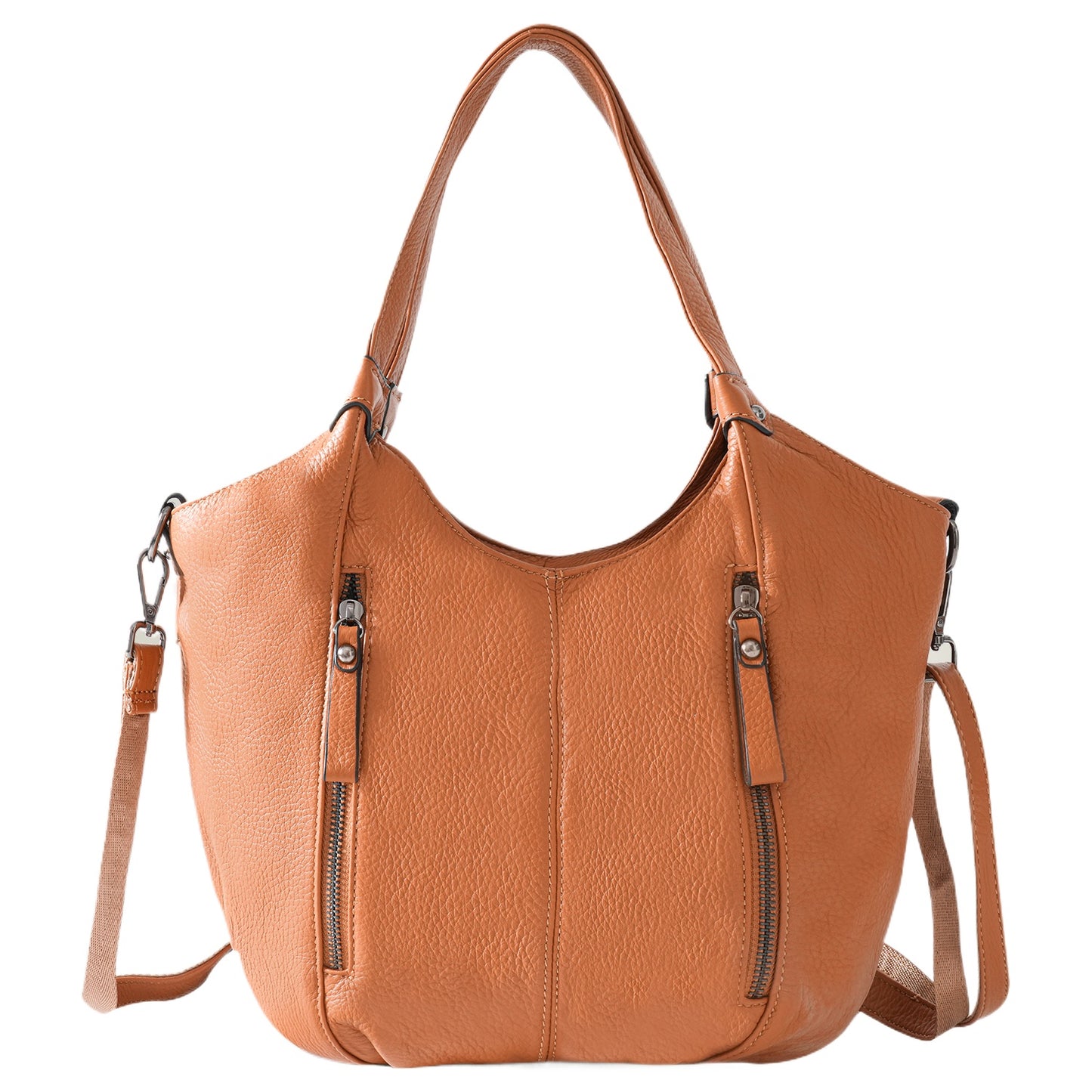 Black Leather Multi Pocket Tote